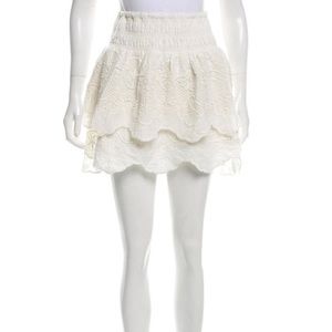 Red Carter White ruffle mini skirt